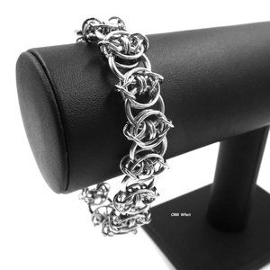 O Rings Bracelet Barbed Wire Steel Chain Link Unisex Goth Punk Grunge Jewelry